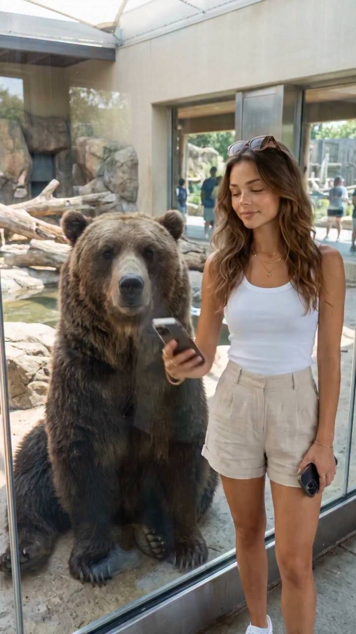 Poster for Taking a photo with a bear is very happy.